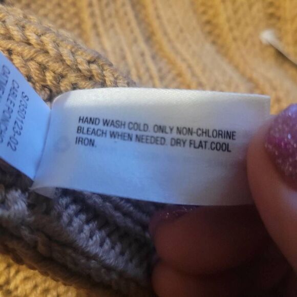 Gap Cable Knit Brown Wool Blend Poncho Sweater Size M/L - Picture 8 of 8